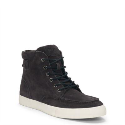 Ralph Lauren Tedd Suede Sneaker Charcoal