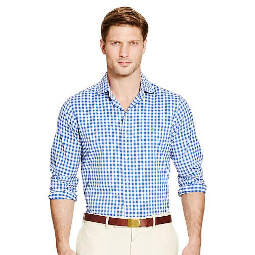 Ralph Lauren Polo Golf Performance Twill Sport Shirt Blue/white