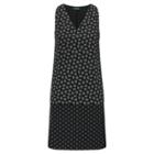 Ralph Lauren Pattern-blocked Crepe Dress Black/ivory Cream