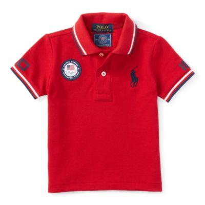 Ralph Lauren Team Usa Cotton Mesh Polo Ralph Red 12m