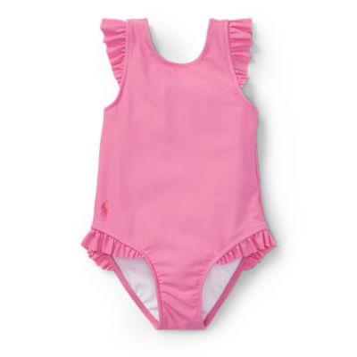 Ralph Lauren Ruffled One-piece Swimsuit Hammond Pink 18m