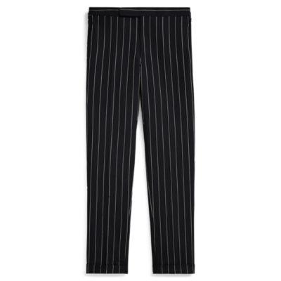 Ralph Lauren Polo Striped Suit Trouser Black And Off White