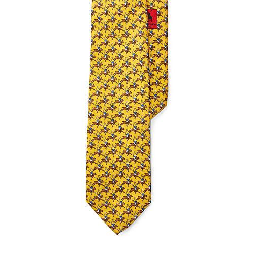 Polo Ralph Lauren Printed Silk Twill Narrow Tie Yellow