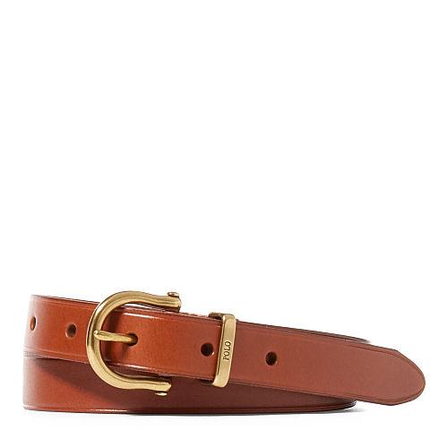 Polo Ralph Lauren Skinny Vachetta Stirrup Belt Cuoio
