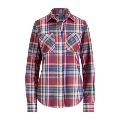 Ralph Lauren Plaid Cotton-twill Shirt Red Multi Sp