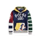 Ralph Lauren Patchwork Rugby Hoodie Gold Bugle Multi