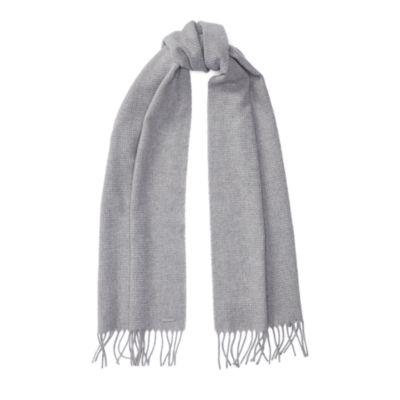 Ralph Lauren Basket-weave Cashmere Scarf Fawn Grey Heather