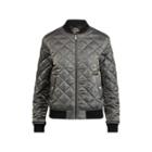 Ralph Lauren Quilted Satin Bomber Jacket Midnight Charcoal