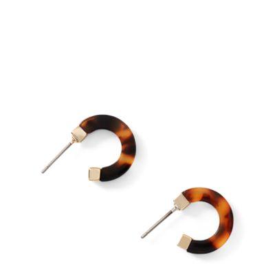 Ralph Lauren Tubular Hoop Earrings Gold/tort