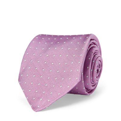 Ralph Lauren Polka-dot Silk Repp Narrow Tie Pink/white