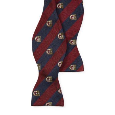 Ralph Lauren Striped Silk Club Bow Tie Navy/wine
