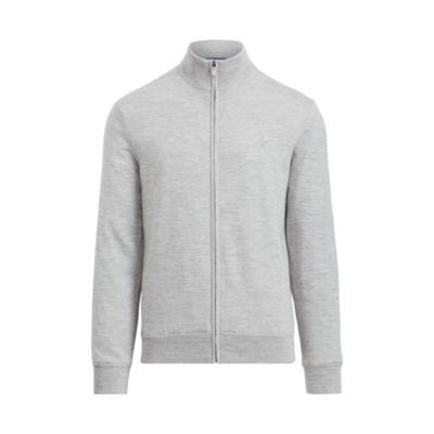 Ralph Lauren Merino Wool Full-zip Sweater Lt Grey Heather