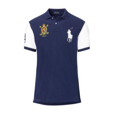 Ralph Lauren Slim Fit Mesh Polo Shirt Newport Navy Multi