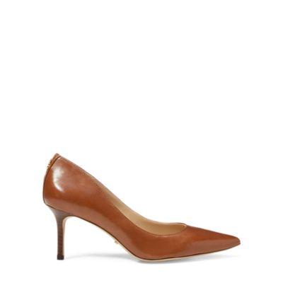 Ralph Lauren Lanette Leather Pump Deep Saddle Tan
