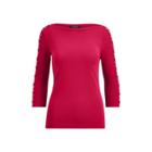 Ralph Lauren Lace-up-sleeve Cotton Top Carmine Red