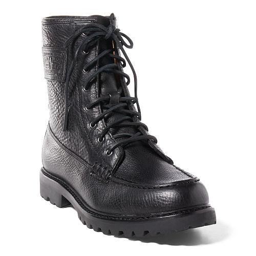 Polo Ralph Lauren Flaxby Tumbled Leather Boot Black