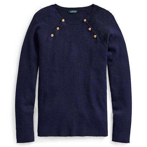 Ralph Lauren Lauren Stretch Cotton Raglan Sweater
