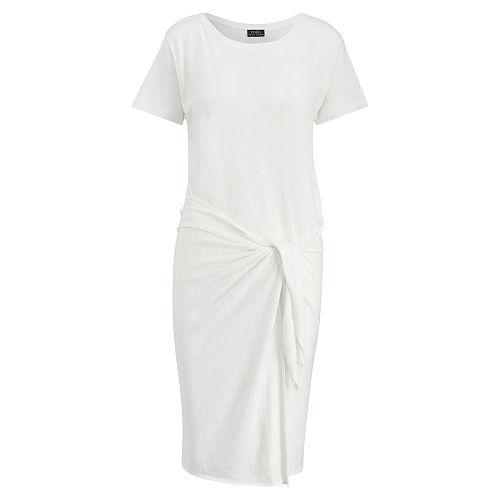 Polo Ralph Lauren Tie-front Linen-blend Tee White