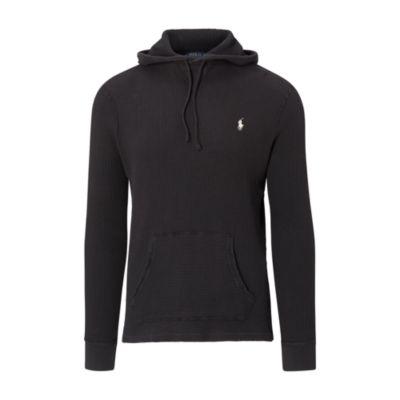 Ralph Lauren Waffle-knit Cotton Hoodie Polo Black
