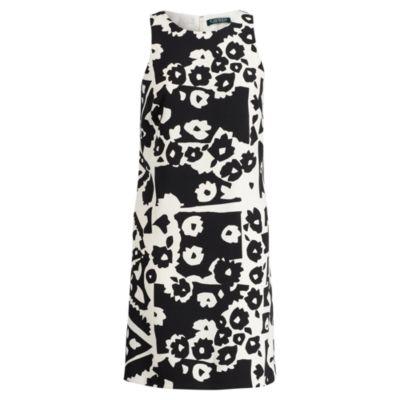 Ralph Lauren Floral-print Crepe Dress Black-colonial Cream