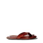 Ralph Lauren Leather Flip-flop Sandal Tan