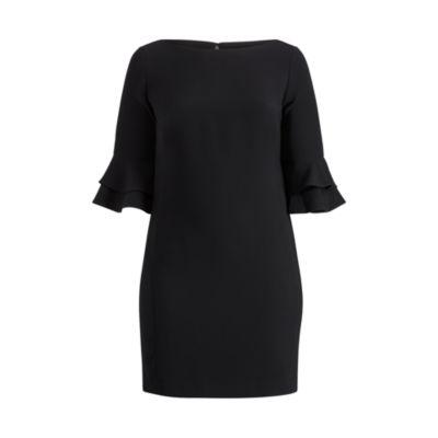 Ralph Lauren Crepe Flutter-sleeve Dress Polo Black