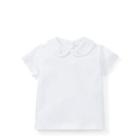 Ralph Lauren Bunny Collar Cotton Top White 18m