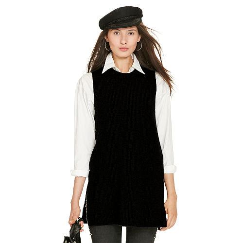 Polo Ralph Lauren Wool-cashmere Sleeveless Tunic Polo Black