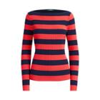 Ralph Lauren Striped Boatneck Sweater Navy/crimson