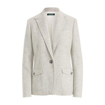 Ralph Lauren Herringbone Tweed Blazer Grey Heather