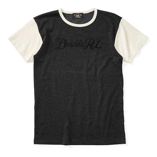 Ralph Lauren Rrl Jersey Graphic T-shirt Rl Black Crescent Cream