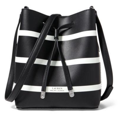Ralph Lauren Debby Ii Drawstring Bag Black/vanilla Stripe