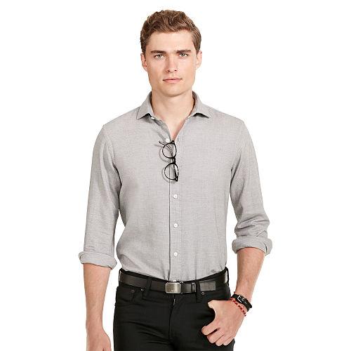 Polo Ralph Lauren Heathered Cotton Piqu Shirt Graphite