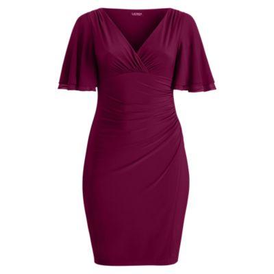 Ralph Lauren Flutter-sleeve Dress Exotic Ruby/exotic Ruby
