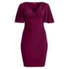 Ralph Lauren Flutter-sleeve Dress Exotic Ruby/exotic Ruby