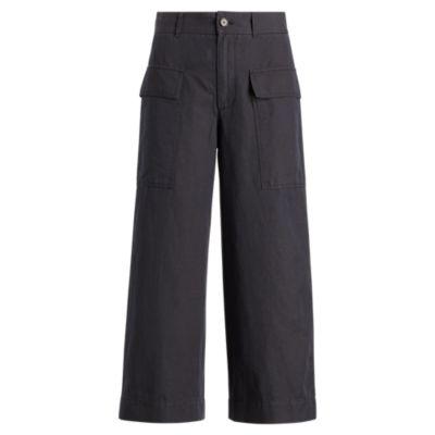 Ralph Lauren Cotton-linen Wide-leg Pant Polo Black