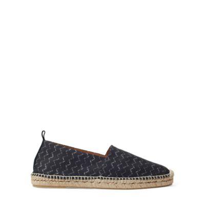 Ralph Lauren Bowsworth Linen Espadrille Zig Zag Grey