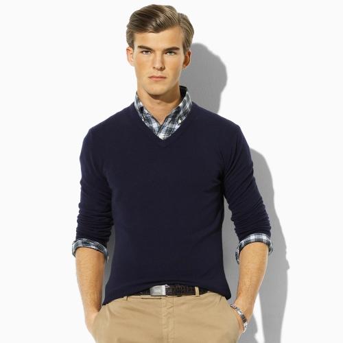 Polo Ralph Lauren Cashmere V-neck Sweater Hunter Navy