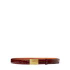 Ralph Lauren Engine-turned Alligator Belt Dark Saddle
