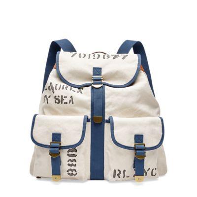 Ralph Lauren Canvas Drawstring Backpack Off White