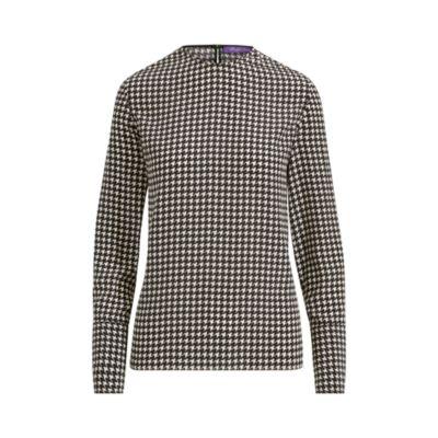 Ralph Lauren Larissa Houndstooth Blouse Black/cream