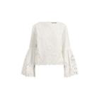 Ralph Lauren Eyelet Bell-sleeve Poplin Top White