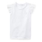 Ralph Lauren Eyelet Flutter-sleeve T-shirt White 9m