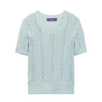 Ralph Lauren Pointelle Cashmere Sweater Vintage Blue
