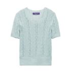 Ralph Lauren Pointelle Cashmere Sweater Vintage Blue