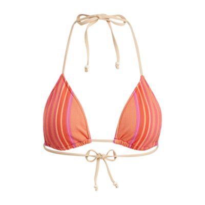 Ralph Lauren Striped Triangle Bikini Top Coral Multi