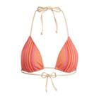Ralph Lauren Striped Triangle Bikini Top Coral Multi