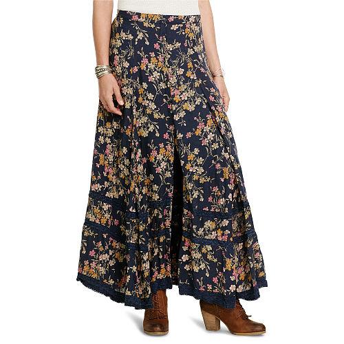 Ralph Lauren Denim & Supply Floral Button-front Maxiskirt Montana Floral