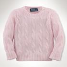 Ralph Lauren Cable-knit Cashmere Sweater Morning Pink 24m