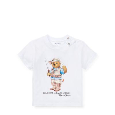 Ralph Lauren Fishing Bear Cotton T-shirt White 18m